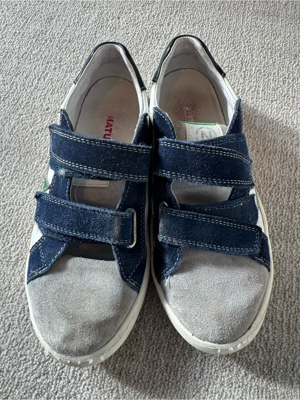 Naturino Navy and Gray Kids Velcro Sneakers (35 EU / 4.5 US)